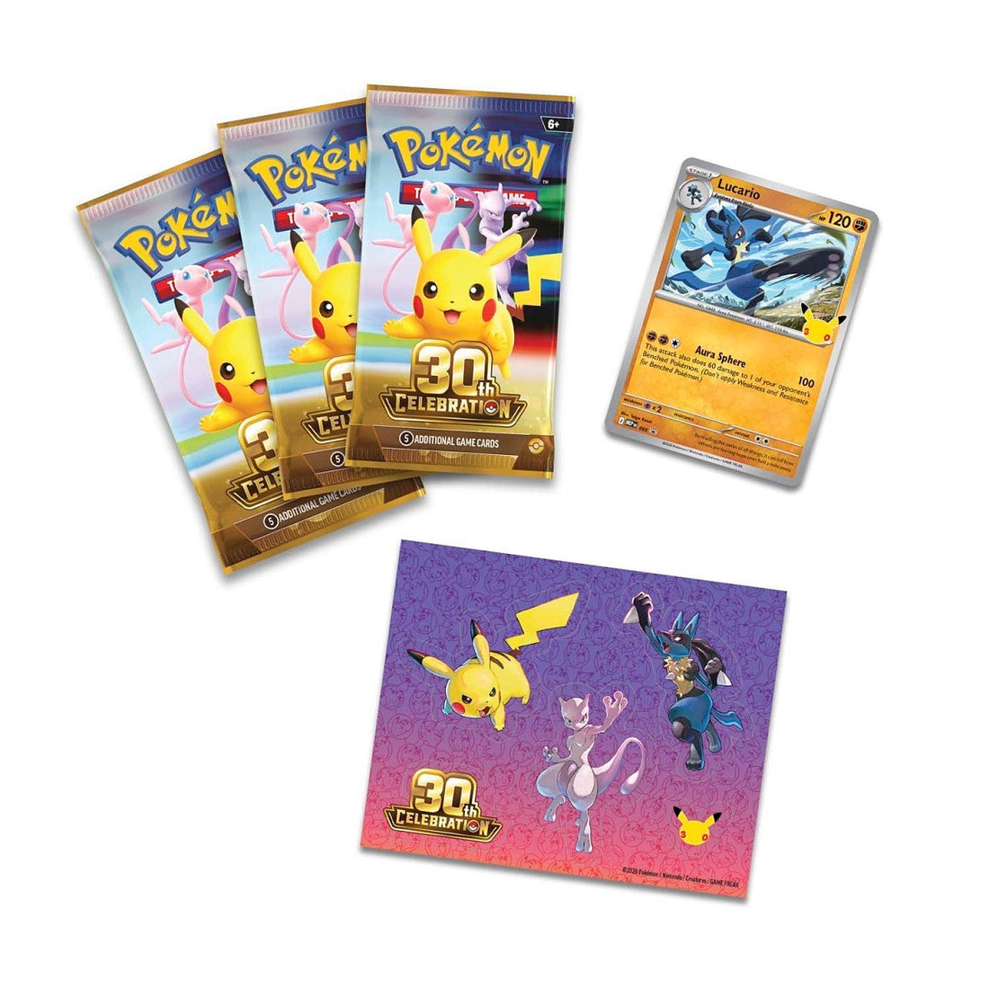 (Preorder) Pokémon 30th Celebration Tech Sticker Collection (Lucario)